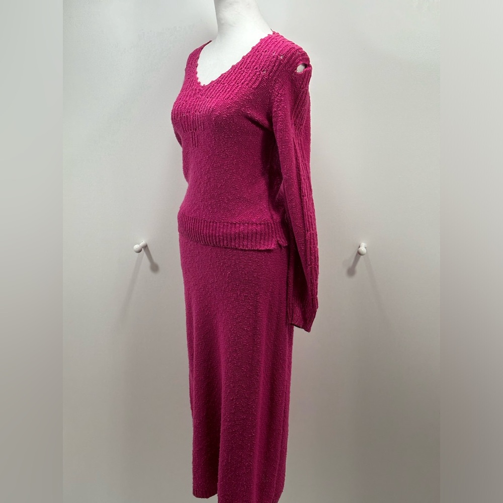Vintage Outlander Sweater Skirt Set Women’s Size M Pink/Fushia